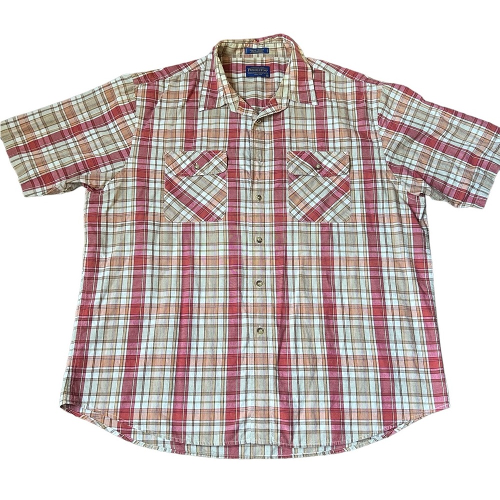 Pendleton Hiker Shirt Mens XXL Multicolor Shirt Sleeve Button Up Plaid